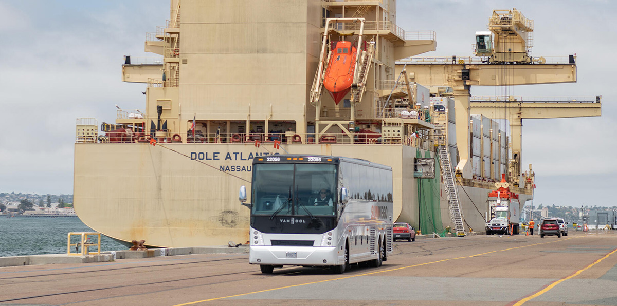 a bus tour of Tenth Avenue Marine Terminal