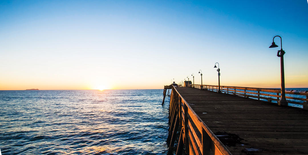 The Imperial Beach Pier stretched into the Pacific Ocean