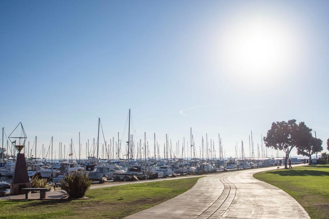 Marina and path at Chula Vista Bayside Park at the Port of San Diego