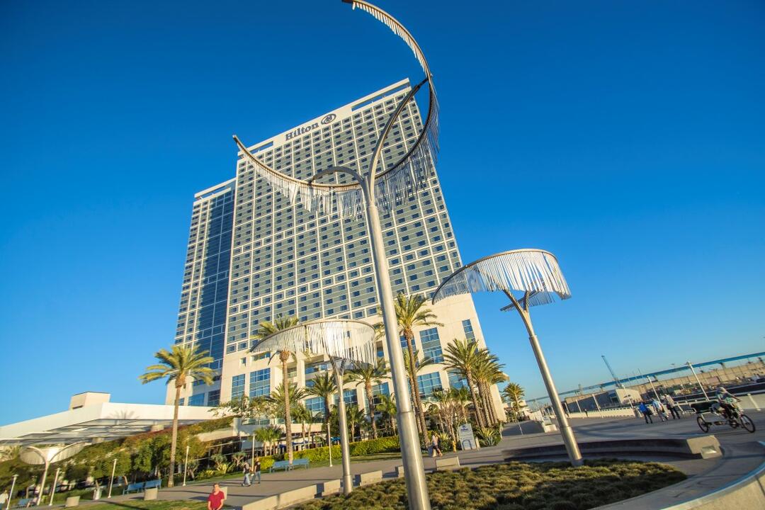 Wind Palms sculpture by Ned Kahn in front of the Hilton Hotel at San Diego Bayfront Park at the Port of San Diego