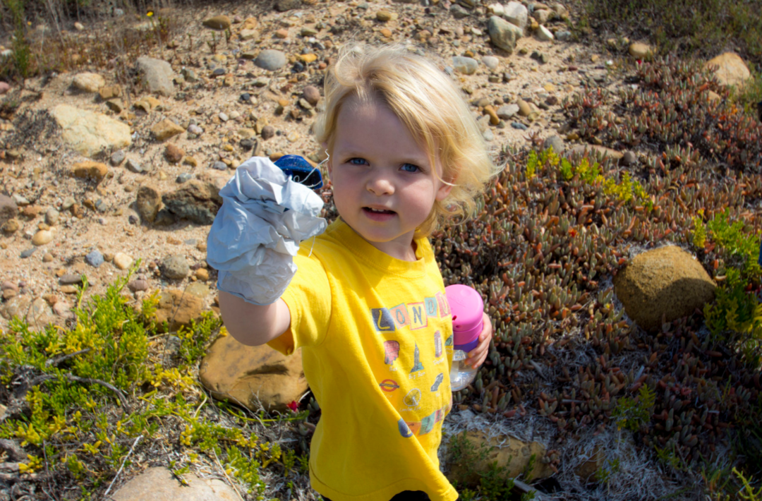 Child at cleanup event