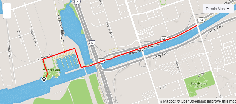 Exercise trail map in National City California