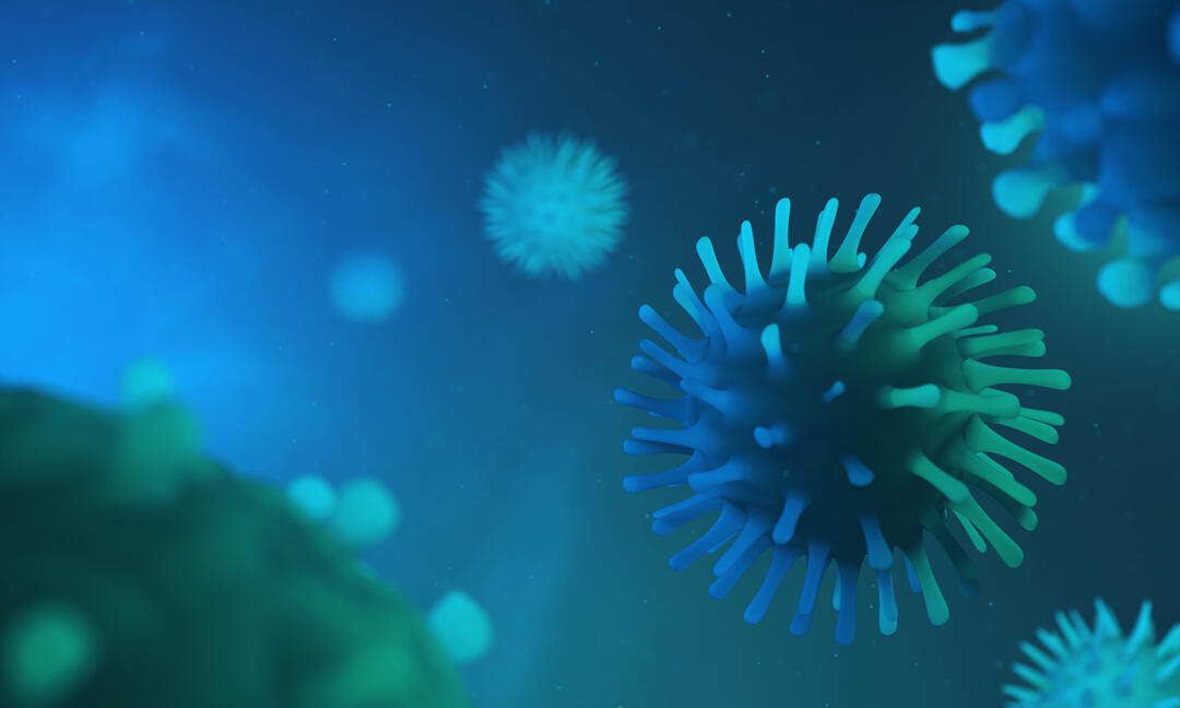 an artist rendering of a virus