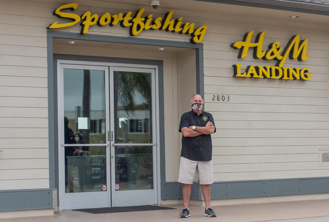 Frank Ursitti is president of United Sportfishers of San Diego Inc. in front of H&M Landing