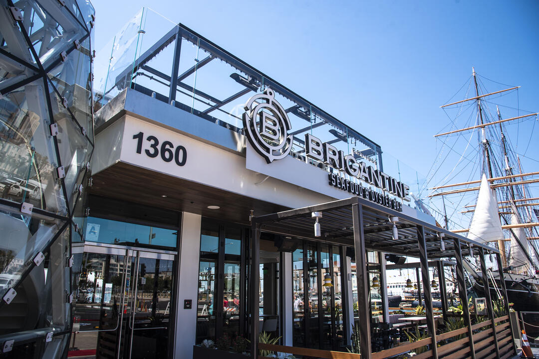 Brigantine Seafood & Oyster Bar at Portside Pier on San Diego Bay's North Embarcadero.