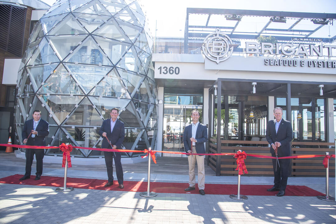 Port of San Diego, The Brigantine, and the City of San Diego celebrate completion of Portside Pier on July 20, 2020. 