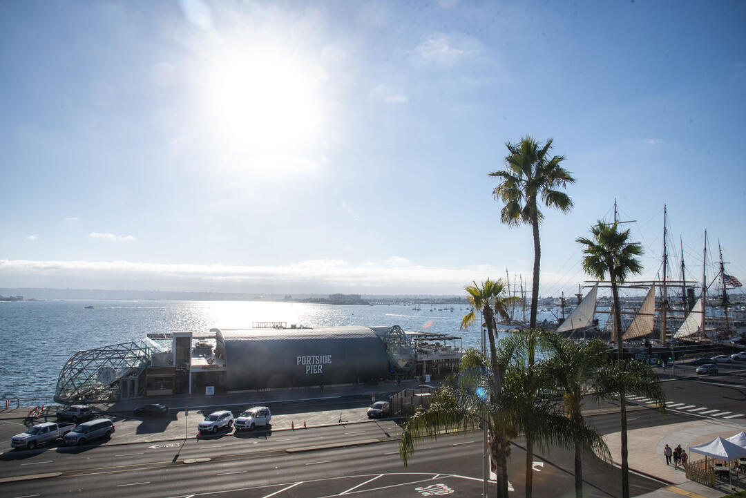 Portside Pier on San Diego Bay's North Embarcadero in July 2020, just before opening.