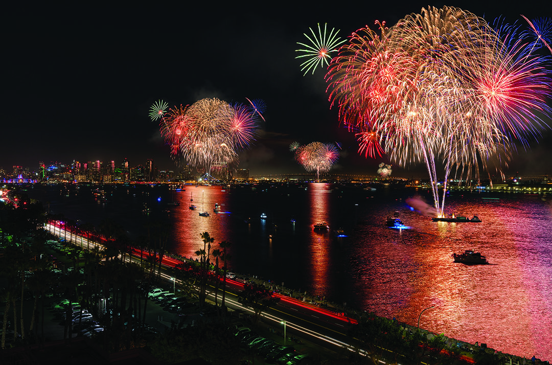 Fireworks over San Diego Bay