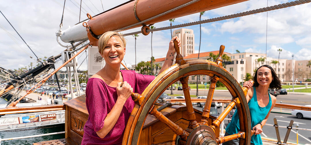 people having fun at the Maritime Museum in San Diego