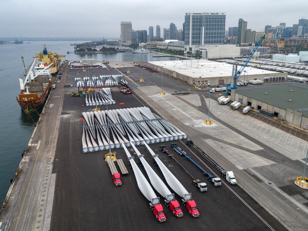 Maritime aerial windmill blades Tenth Avenue Marine Terminal