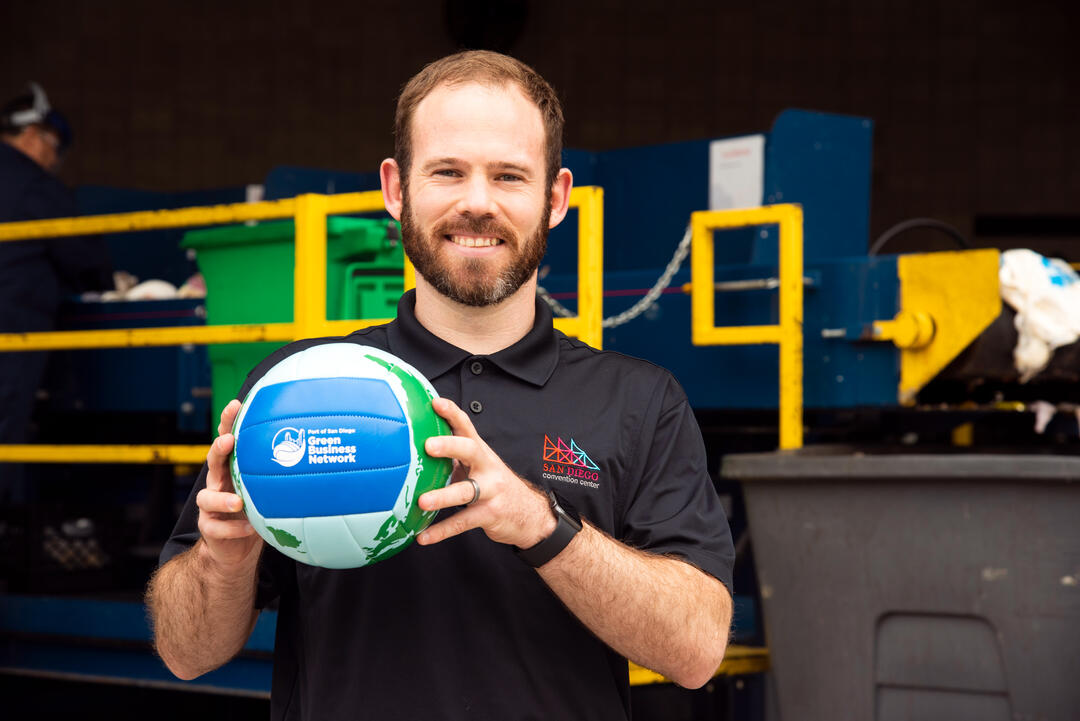 Man with volleyball