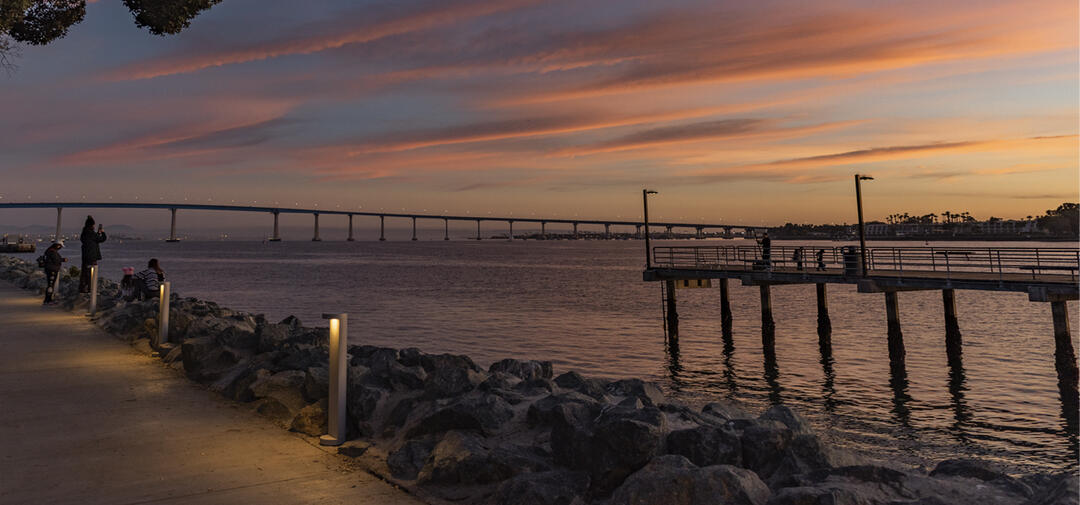 A sunset over the bay