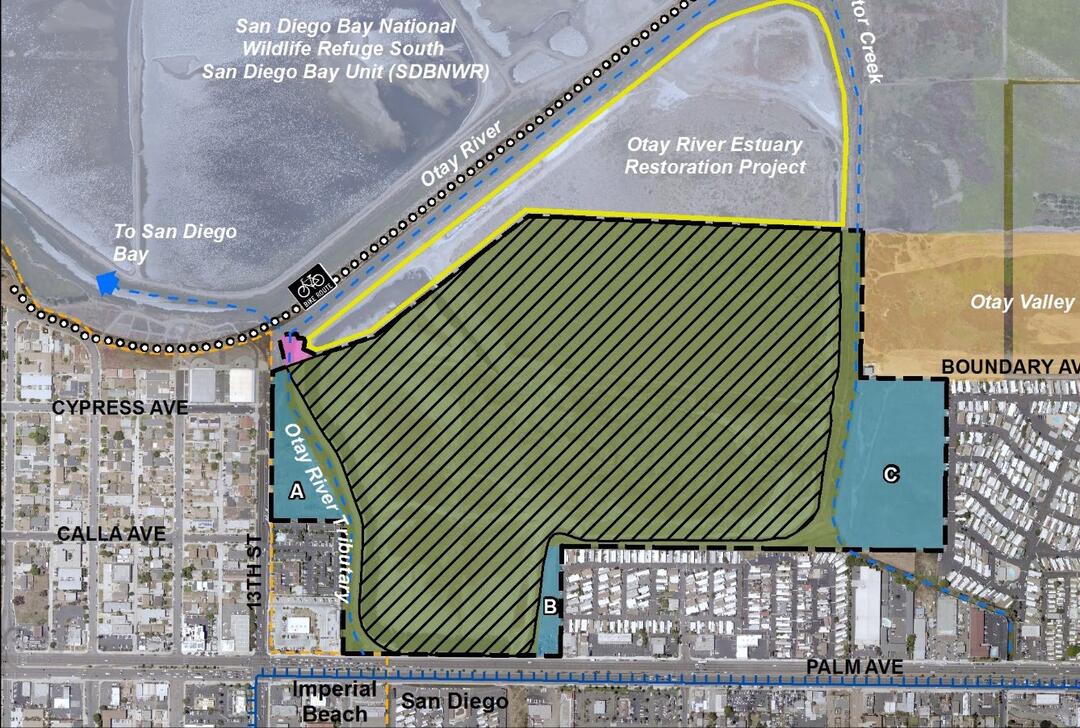 Map depicts site of proposed future wetland mitigation bank at Pond 20