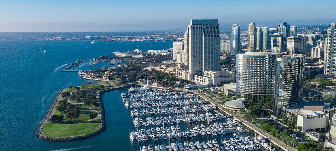 Aerial Photograph of San Diego Bay - Embarcadero Marina Park North