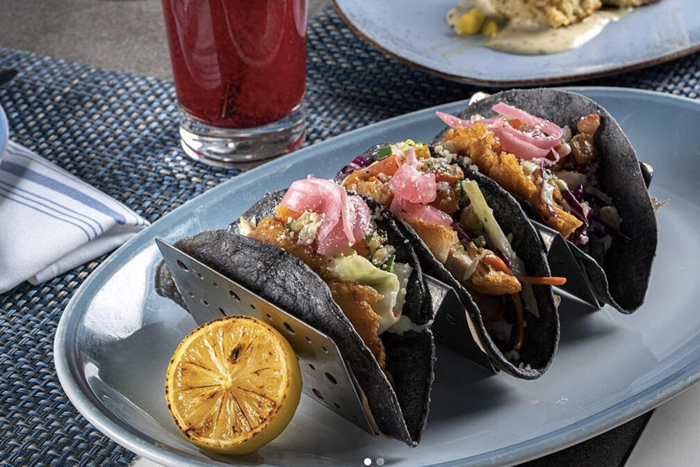 tacos on a plate at Sally's Fish House & Bar