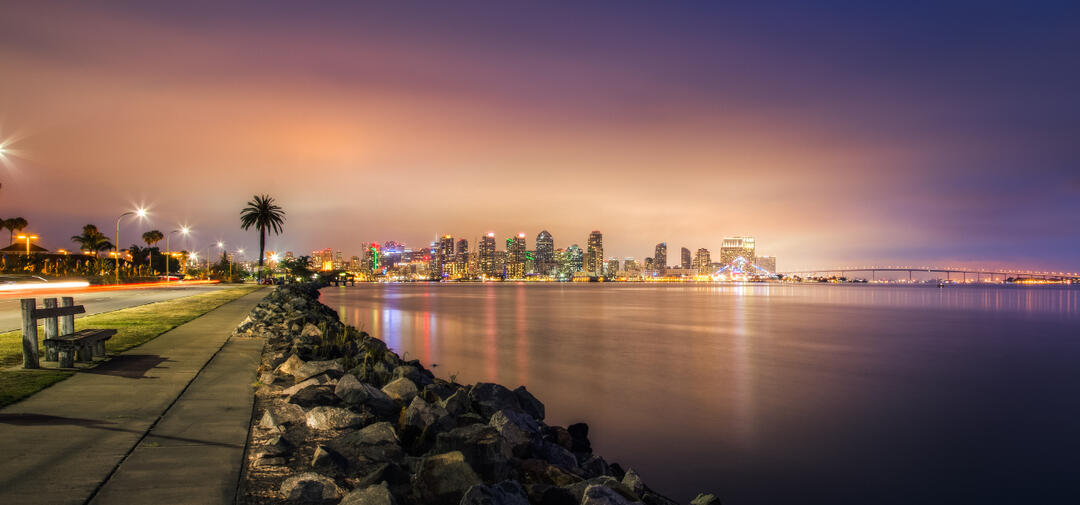 San Diego Skyline view from Harbor Island