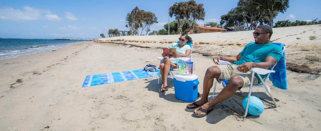 Couple Relaxing on the Chula Vista Bayfront