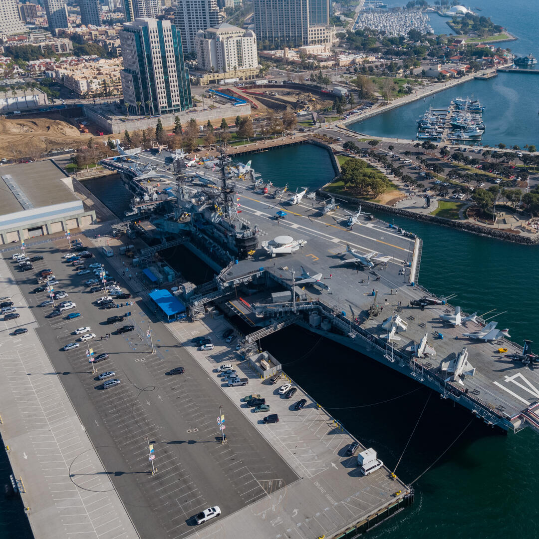 Image showing the Navy Pier adjacent to the USS Midway Museum