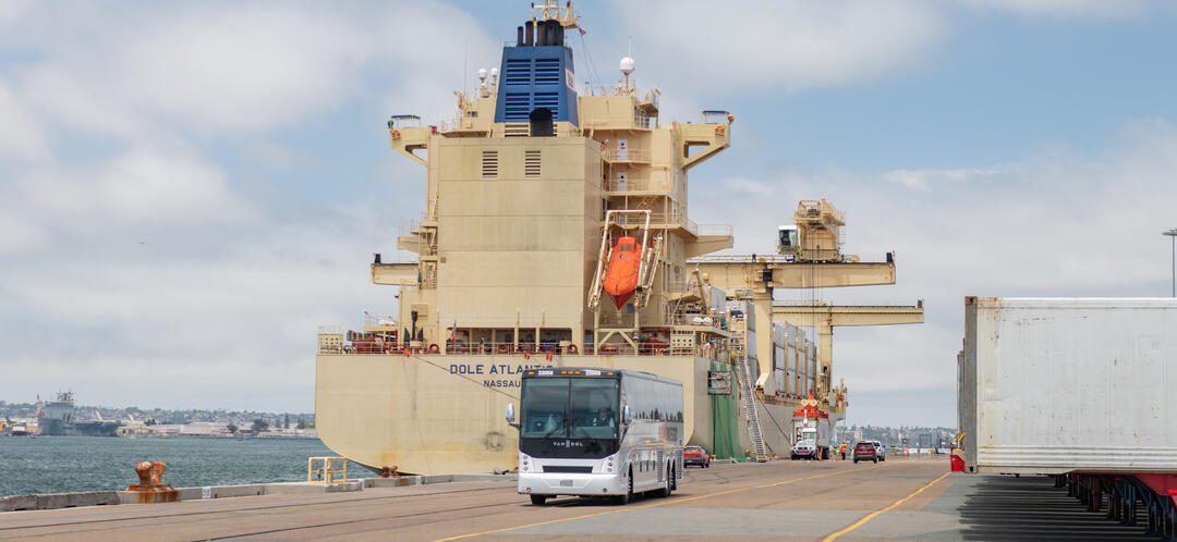 A Dole ship at the Tenth Avenue Marine Terminal