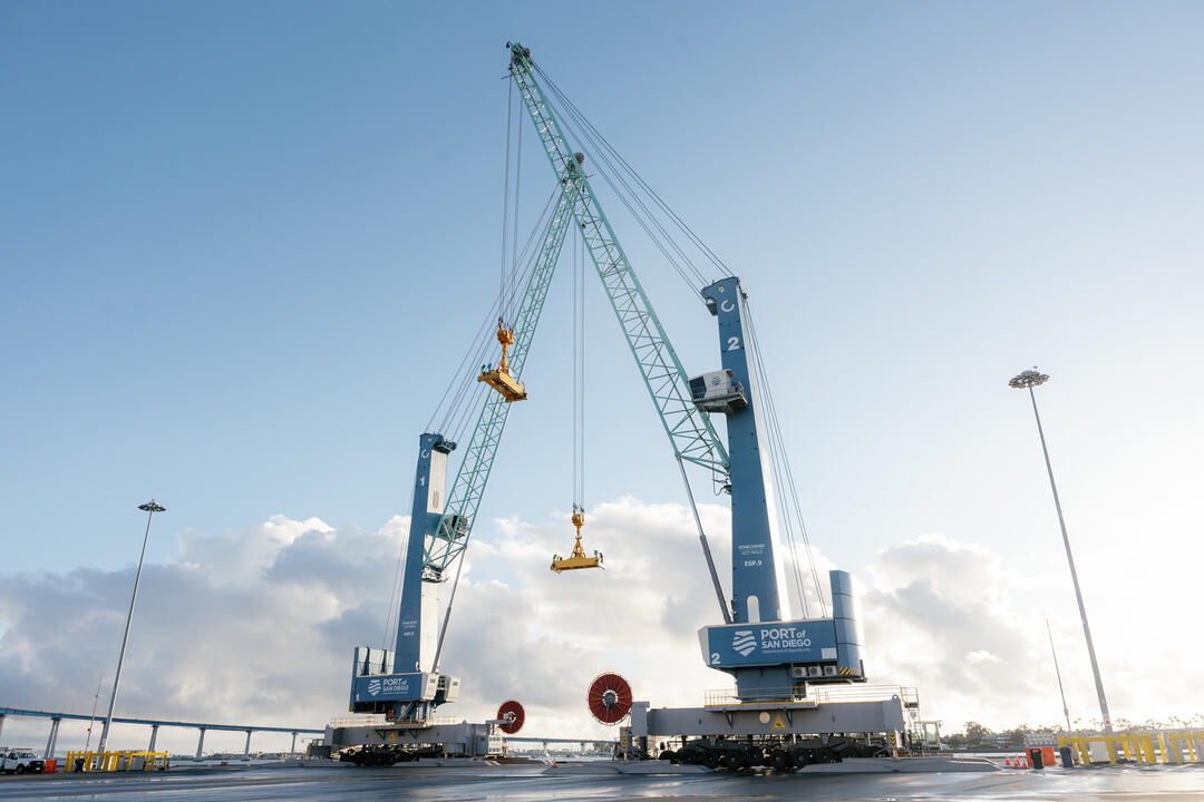 The Port of San Diego's Konecranes Generation 6 Mobile Harbor Cranes at Tenth Avenue Marine Terminal