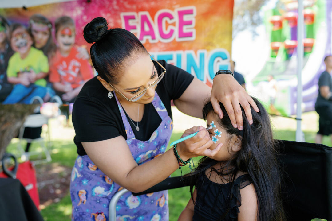 face painting at a Day at the Park