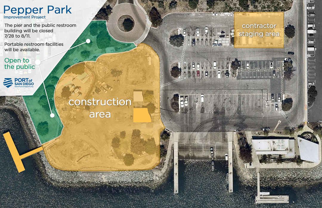 Map of Pepper Park outlining closures.