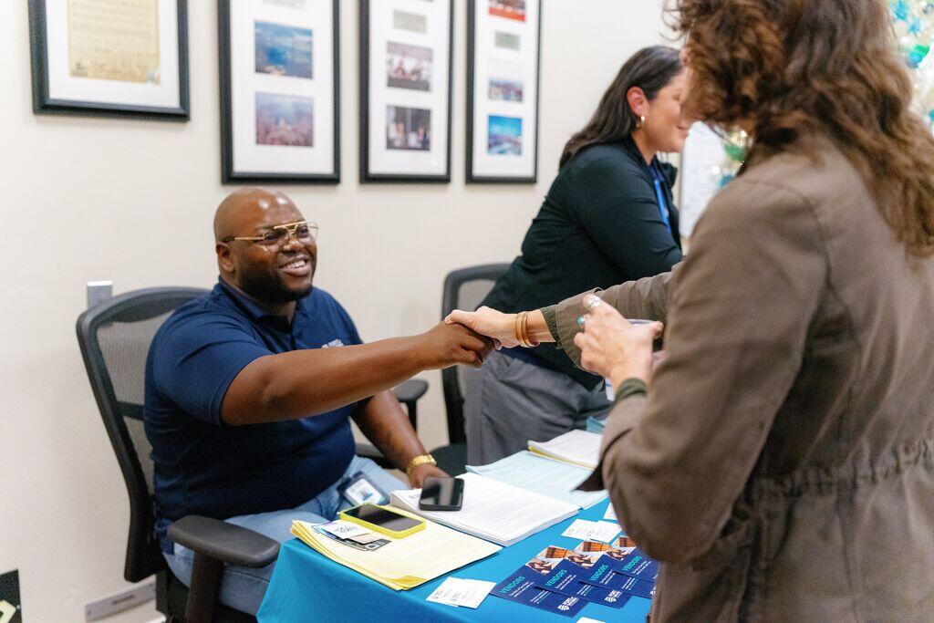 Two people shaking hands
