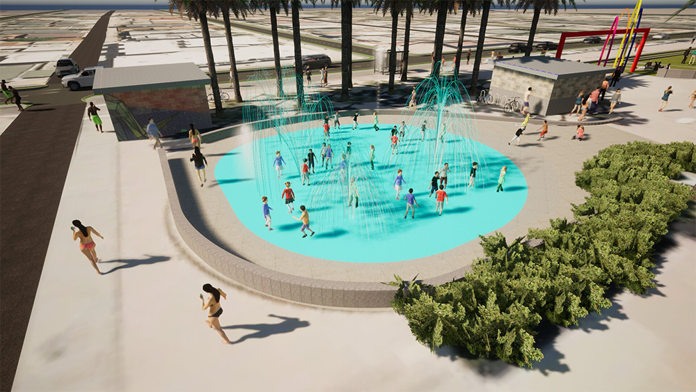 Splash Pad Project at Portwood Pier Plaza Imperial Beach Rendering