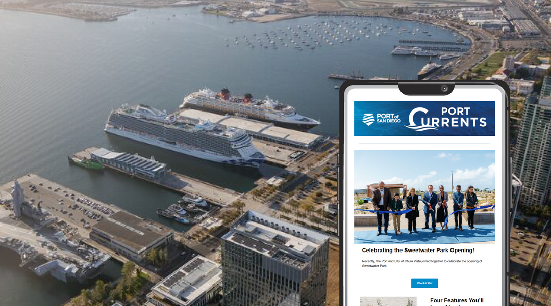 Phone with San Diego Bay in background