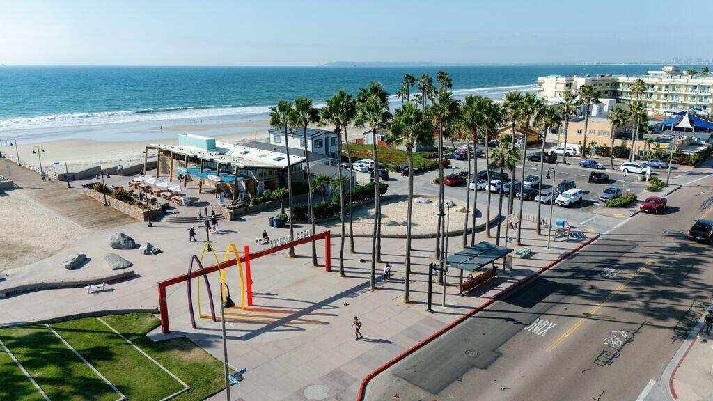 Aerial view of Portwood Pier Plaza in Imperial Beach