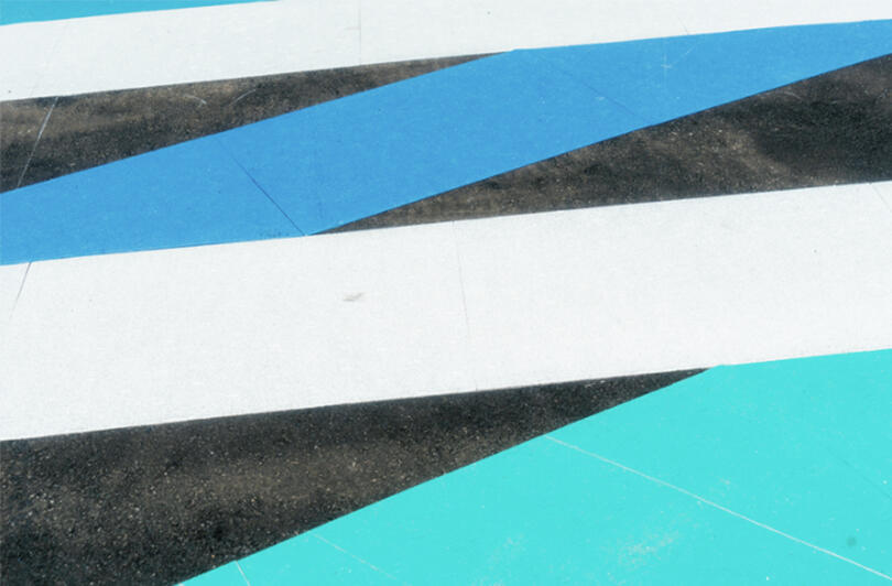 Crosswalk along Harbor Island  