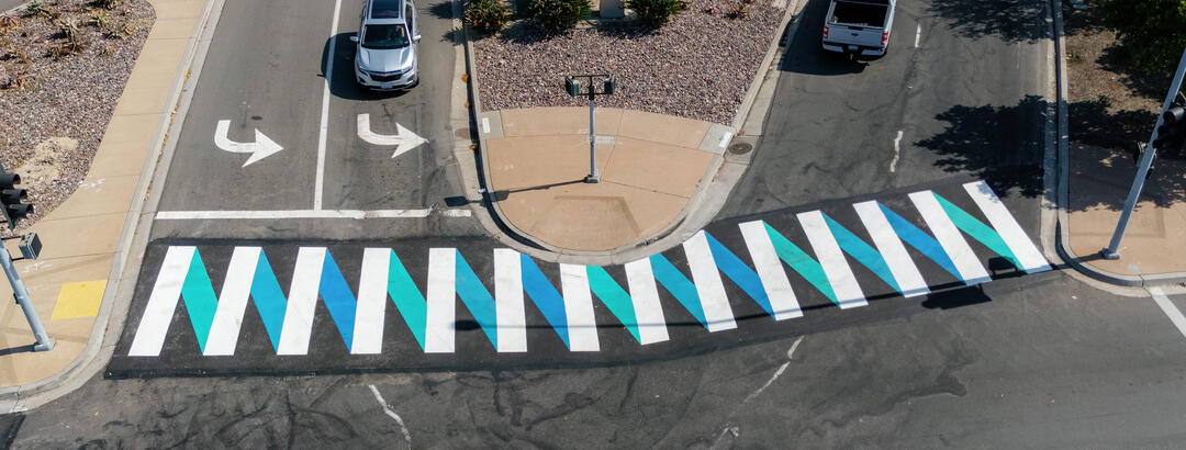 Crosswalk along Harbor Island  