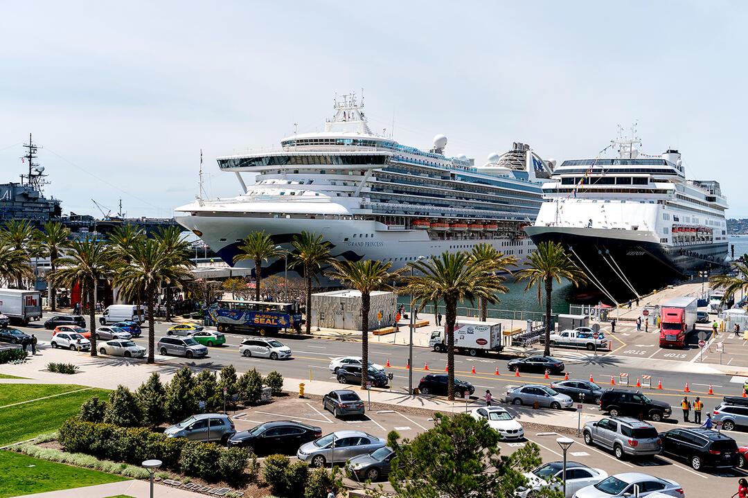 Cruise ships at the Port of San Diego