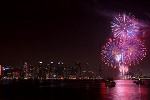 Fireworks over San Diego Bay