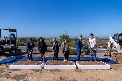 South Bay leaders shovel dirt during ceremonial groundbreaking for Sweetwater Park