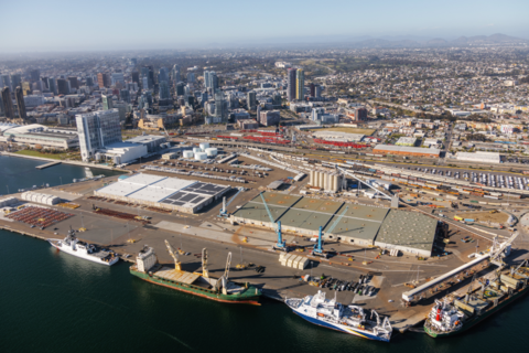 Aerial of the Port of San Diego Tenth Avenue Marine Terminal