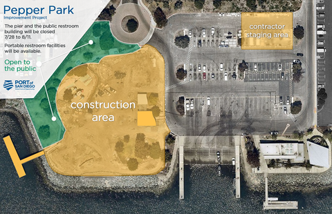 Map of Pepper Park outlining closures.
