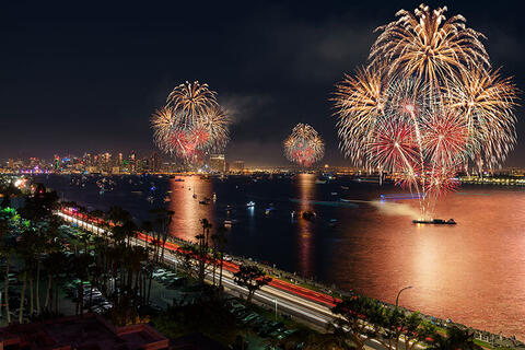 Fireworks over San Diego Bay