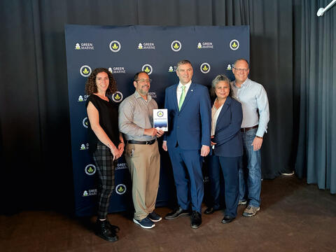 Port staff receiving the Green Marine Recertification