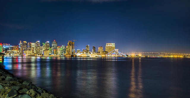 Nightime Harbor Island