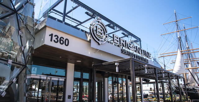 Brigantine Seafood & Oyster Bar at Portside Pier on San Diego Bay's North Embarcadero.