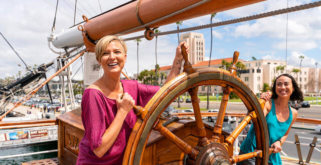 people having fun at the Maritime Museum in San Diego