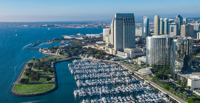 Aerial Photograph of San Diego Bay - Embarcadero Marina Park North
