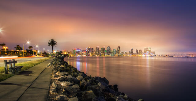 San Diego Skyline view from Harbor Island