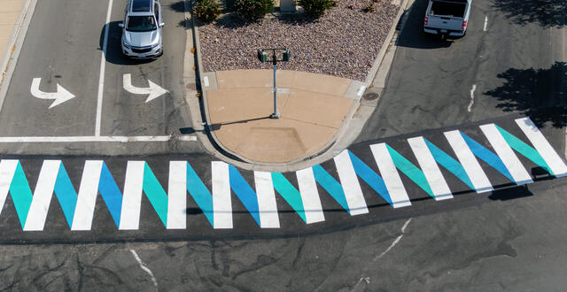 Crosswalk along Harbor Island  