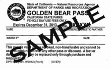 Golden Bear parking pass example
