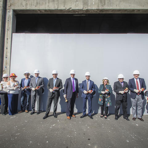 The Port of San Diego celebrates the beginning of the Tenth Avenue Marine Terminal Modernization project on January 23, 2018.