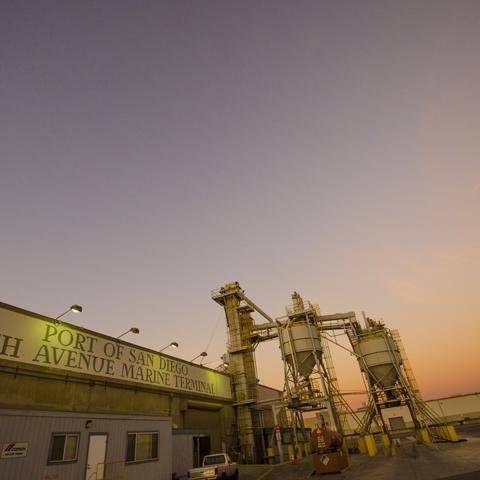 Sunset at the Port of San Diego's Tenth Avenue Marine Terminal.