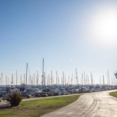 Marina and path at Chula Vista Bayside Park at the Port of San Diego