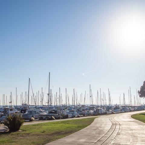 Marina and path at Chula Vista Bayside Park at the Port of San Diego